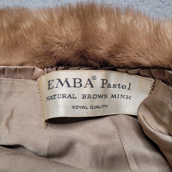Vintage EMBA Royal Quality Pastel Natural Brown Mink Shawl Stole Wrap Cape Fur - Picture 6 of 10